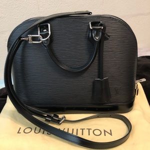 SOLD- Authentic Louis Vuitton Black EPI Alma PM bag